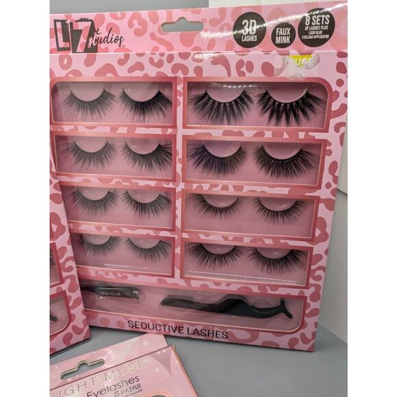 False Eyelash Lot 19 Pairs Plus Glue And Tweezers 3 Kits - Picture 2 of 3